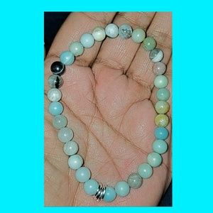 New Flowered Amazonite Gemstone Bracelet